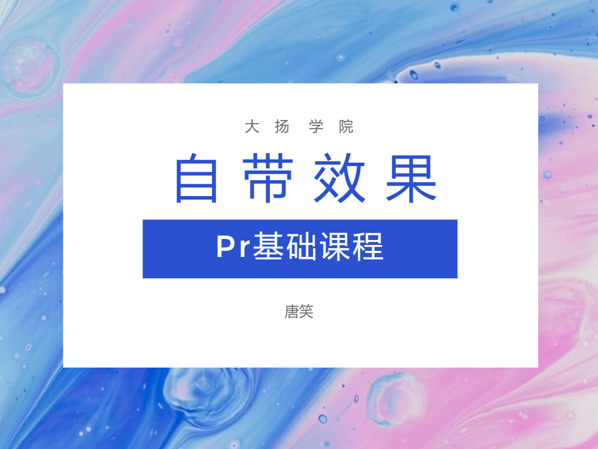 12.Pr的自带效果